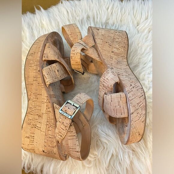 Kork-Ease Cork Platform Wedge Sandals 10/42 - Picture 3 of 8